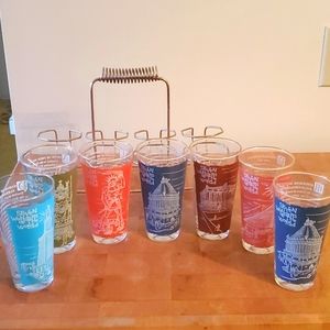 Anchor Hocking Wonders of the World Glasses Set of 7